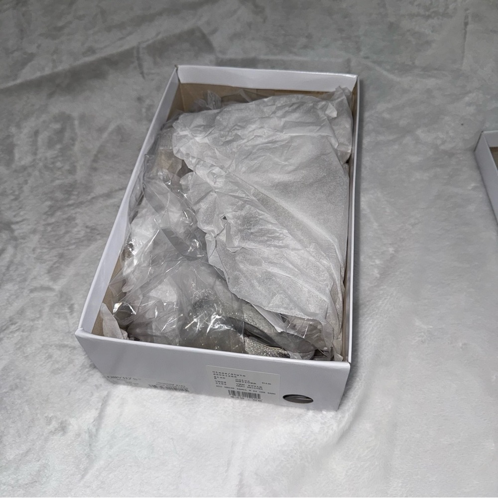 David's Bridal Silver Glitter Wedges - Picture 5 of 6